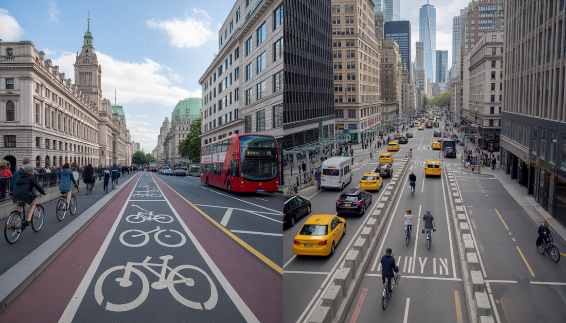 bike lanes london vs new york
