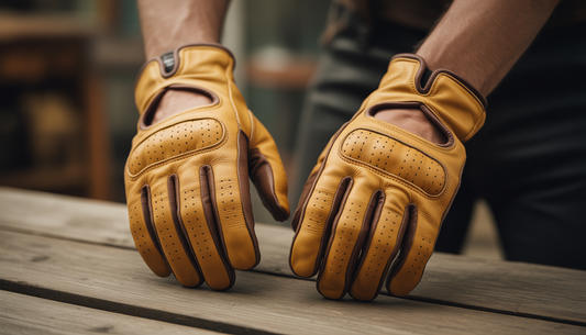 retro leather cycling gloves