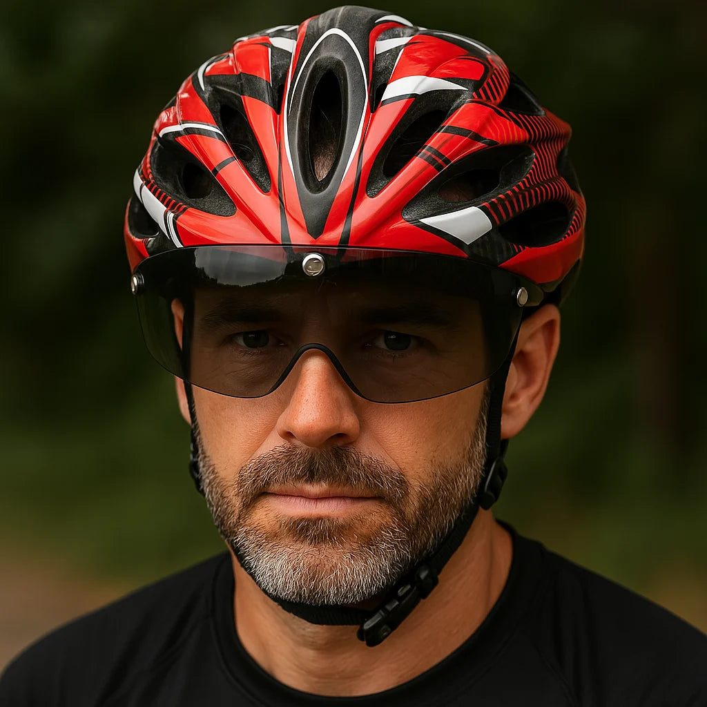 Bike Helmet with Detachable Visor & LED – CycloGuard™-ridecyclonix.com